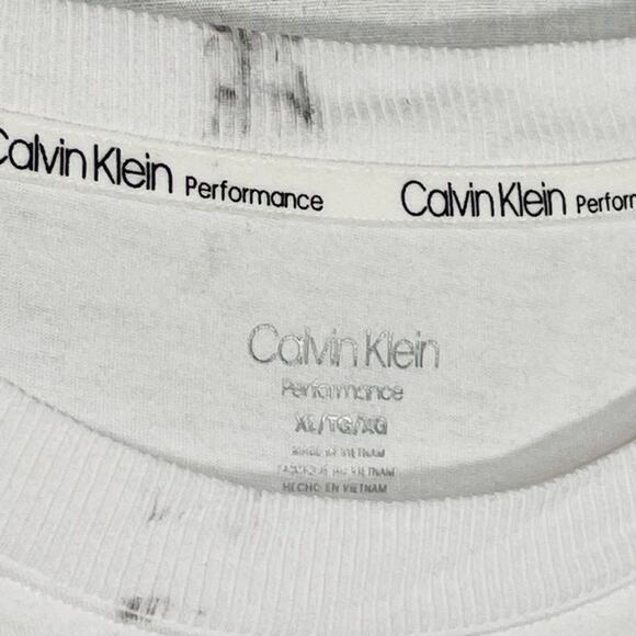 Calvin Klein Performance womans Sliced Logo Cropped T-Shirt White  XL - Picture 7 of 11